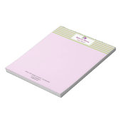 ウォータカラーフローラバラパステルストライプパーソナライズされたズ ノートパッド (回転)