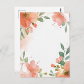 ウォータカラーフローラパステル空白の ポストカード (正面/裏面)
