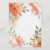 ウォータカラーフローラパステル空白の 招待状 (正面/裏面)