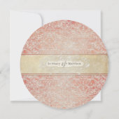 ウォータカラーフローラピンクヴィンテージフランスのリージェンシーレース 招待状 (裏面)