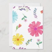 ウォータカラーフローラフィエスタカップルシャワー 招待状 (裏面)