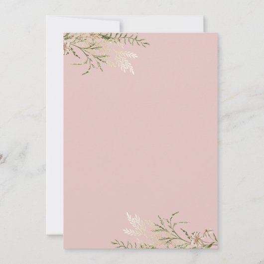 ウォータカラーフローラブーツ&ブライドブライダルシャワー 招待状 (裏面)