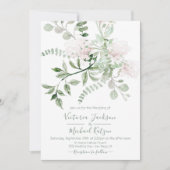 ウォータカラーフローラライト&エアリー結婚式招待状 招待状 (正面)