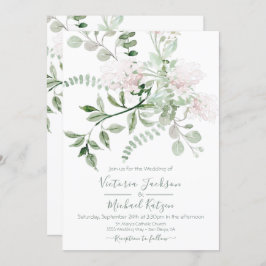 ウォータカラーフローラライト&エアリー結婚式招待状 招待状