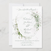 ウォータカラーフローラライト&エアリー結婚式招待状 招待状 (正面)