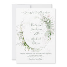 ウォータカラーフローラライト&エアリー結婚式招待状