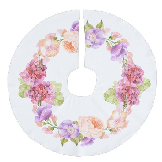 ウォータカラーフローラリースビクトリアンホリデイ フェイクリネンツリースカート (正面)