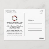 ウォータカラーフローラリースホリデーパーティー招待状 ポストカード (裏面)