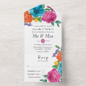 ウォータカラーフローラ結婚フィエスタ オールインワン招待状 (内側)