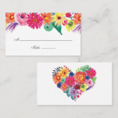 ウォータカラーフローラ結婚フィエスタ プレイスカード (正面/裏面)