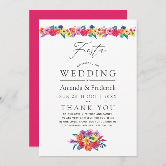 ウォータカラーフローラ結婚フィエスタ プログラム (正面/裏面)