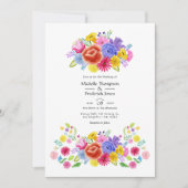 ウォータカラーフローラ結婚フィエスタ 招待状 (正面)
