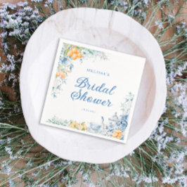 ウォータカラーフローラ&レモン茶パーティーブライダルシャワー スタンダードカクテルナプキン