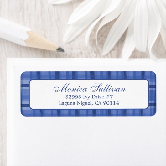 ウォータカラープレイドホリデーカスタム差出人住所 ラベル (インサイチュ)