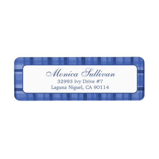 ウォータカラープレイドホリデーカスタム差出人住所 ラベル (正面)