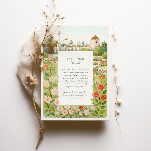 ウォータカラーベオグラードセルビアフローラ庭園の結婚式 招待状