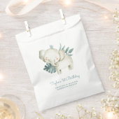 ウォータカラーベビーエレファントプリンストロピカル誕生日 フェイバーバッグ (クリップ留めされた状態)