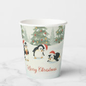 ウォータカラーペンギンのクリスマスフォレスト 紙コップ (裏面)