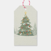 ウォータカラーペンギンのクリスマス森 ギフトタグ (裏面)