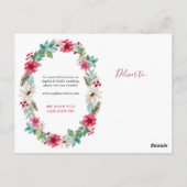 ウォータカラーホリデイフローラ |結婚式の日付の保存 ポストカード (裏面)