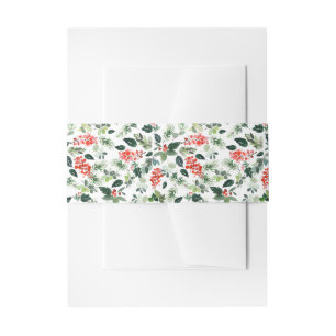 ウォータカラーホリデーパターン招待状用帯 招待状ベリーバンド