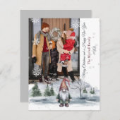 ウォータカラーホリデー格言フォトホリデーカード シーズンカード (正面/裏面)