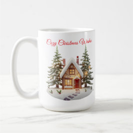 ウォータカラーホリデー コットンマグ – あったかクリスマスコテージ コーヒーマグカップ