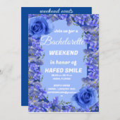 ウォータカラーマイアミスカイライントロピカルビーチアイランドInv 招待状 (正面/裏面)