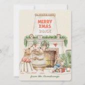 ウォータカラーマウス ビンテージクリスマス シーズンカード (正面)