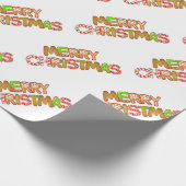 ウォータカラーメリークリスマス文字アート ラッピングペーパー (角)