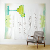 ウォータカラーライムテキーラブライダルシャワーウェルカム タペストリー (インサイチュ(横))