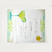 ウォータカラーライムテキーラブライダルシャワーウェルカム タペストリー (正面(横))