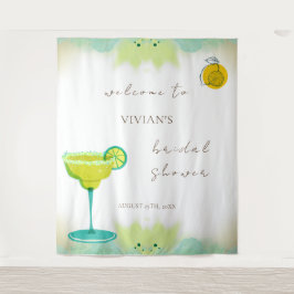 ウォータカラーライムテキーラブライダルシャワーウェルカム タペストリー