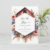 ウォータカラーラブリーズ納屋周囲の庭結婚ズ セーブザデート (スタンド正面)