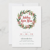 ウォータカラーリースホリデーオープンハウス招待状 招待状 (正面)