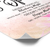 ウォータカラーリーフウェディング　バーはオープン　ドリンクメニュー ポスター (角)