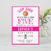 ウォータカラールーキーバスケットボールガール誕生日 招待状 (スタンド正面)