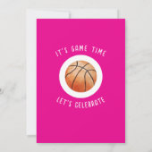 ウォータカラールーキーバスケットボールガール誕生日 招待状 (裏面)