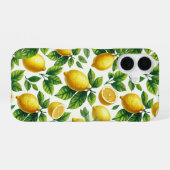 ウォータカラーレモンの柑橘柄 iPhone 16ケース (裏面横)