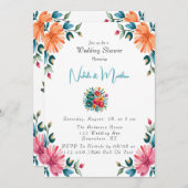 ウォータカラーロマンスウェディングシャワー 招待状 (正面/裏面)