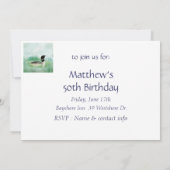 ウォータカラーロンカスタムバースデーパーティー招待状 招待状 (裏面)