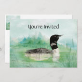 ウォータカラーロンカスタムバースデーパーティー招待状 招待状 (正面/裏面)