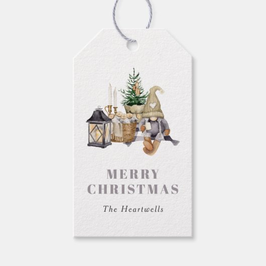 ウォータカラー素朴格言ホリデイ ギフトタグ (正面)