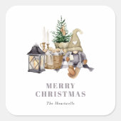 ウォータカラー素朴格言ホリデイ スクエアシール (正面)