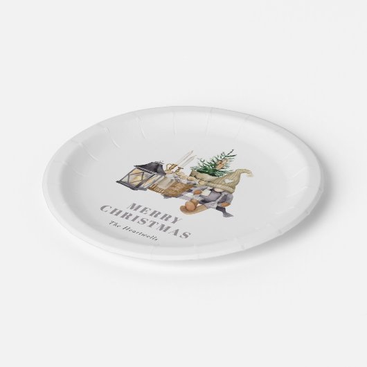 ウォータカラー素朴格言ホリデイ ペーパープレート (アングル)