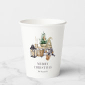 ウォータカラー素朴格言ホリデーパーティー 紙コップ (裏面)