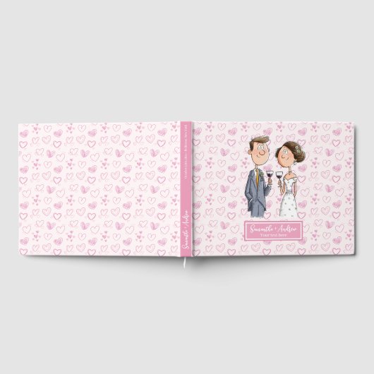 ウォータカラー結婚ユーモア夫婦のゲストブック ゲストブック (全面)