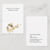 ウォータカラー葉ズブティックジュエリーイヤリングディスプレイ 名刺 (正面/裏面)