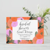 ウォータカラー開花ブーケカーネーションブライダルシャワーB 招待状 (スタンド正面)