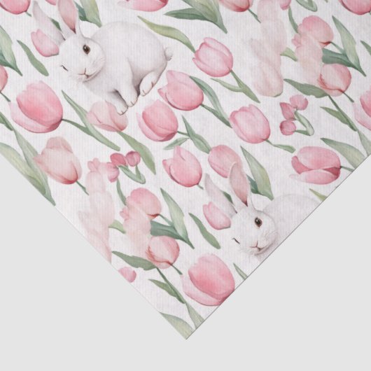🌷🐇ウォータカラー うさぎとチューリップ イースター 薄葉紙 (詳細)